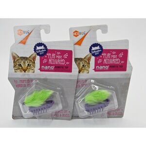 Hexbug Whisker City Nano Robotic Cat Toy 2 Pack Purple Green Vibration Tech NEW